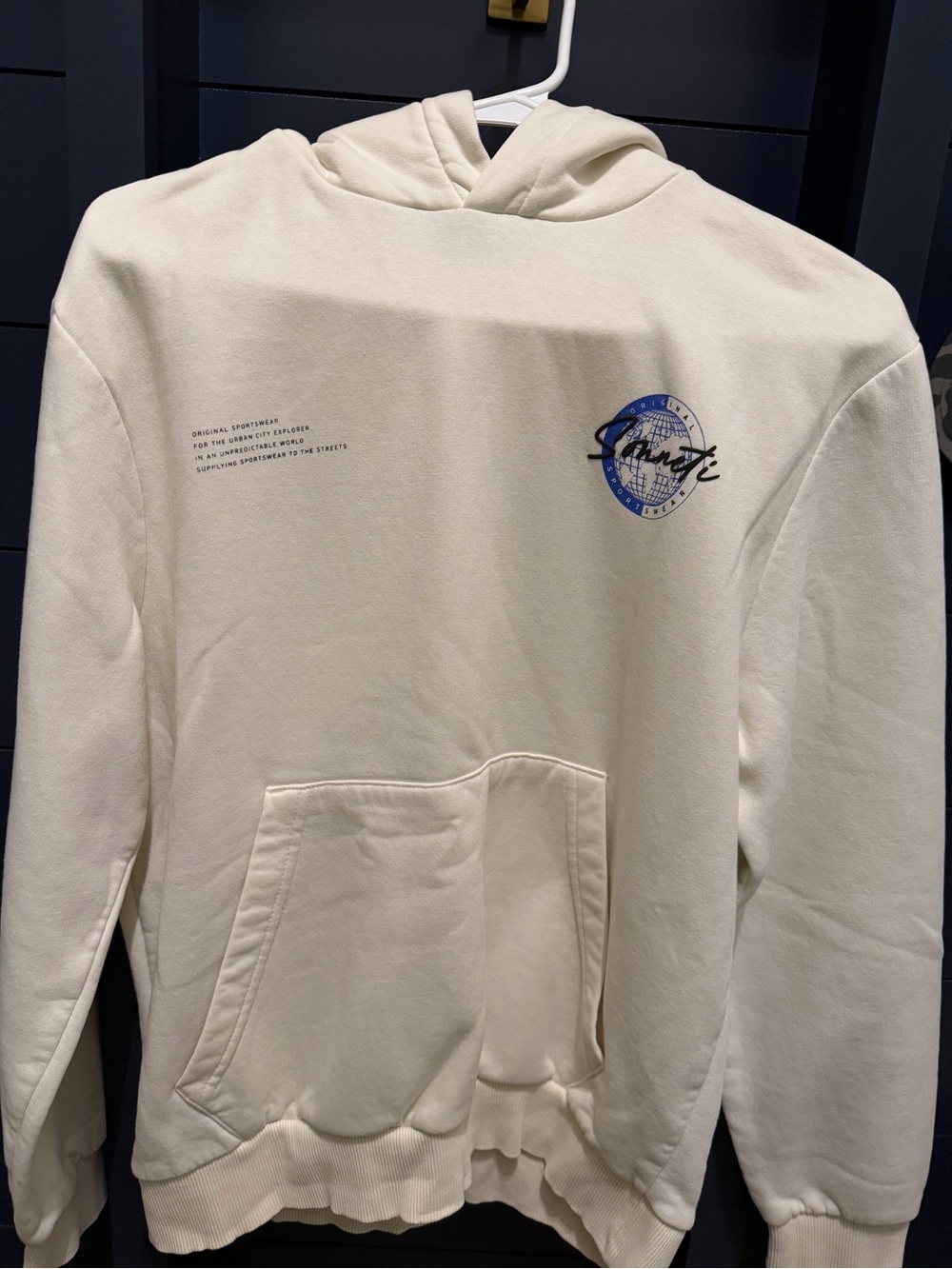 Men’s Cream Graphic Hoodie Sweatshirt